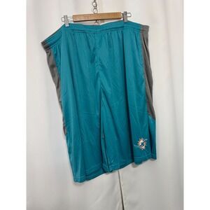 Fanatics Miami Dolphins NFL Mens Aqua Teal Grey Athletic Shorts 4XLT New